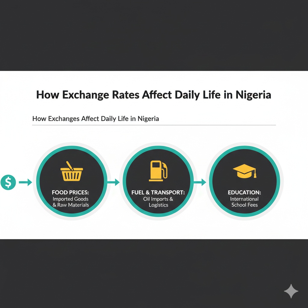 A clean, professional-looking chart showing the concept of exchange rate fluctuationsupward and downward lines