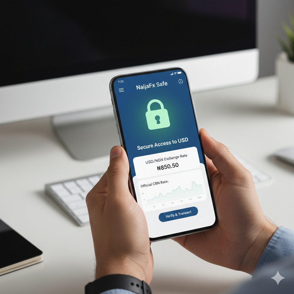 A person using a smartphone with a secure lock icon, representing safe digital banking.