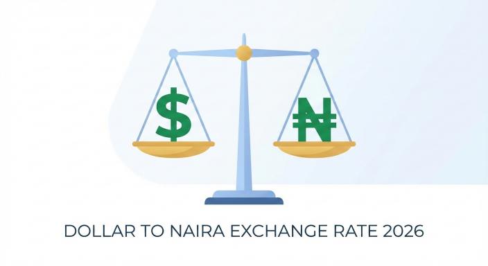 Dollar to Naira currency exchange balance illustration 2026