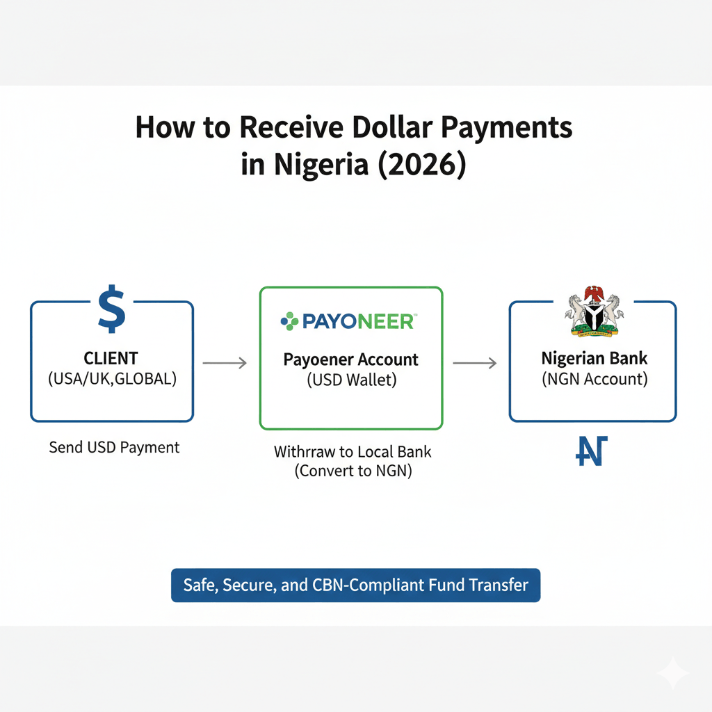 How to receive dollar payments in Nigeria diagram