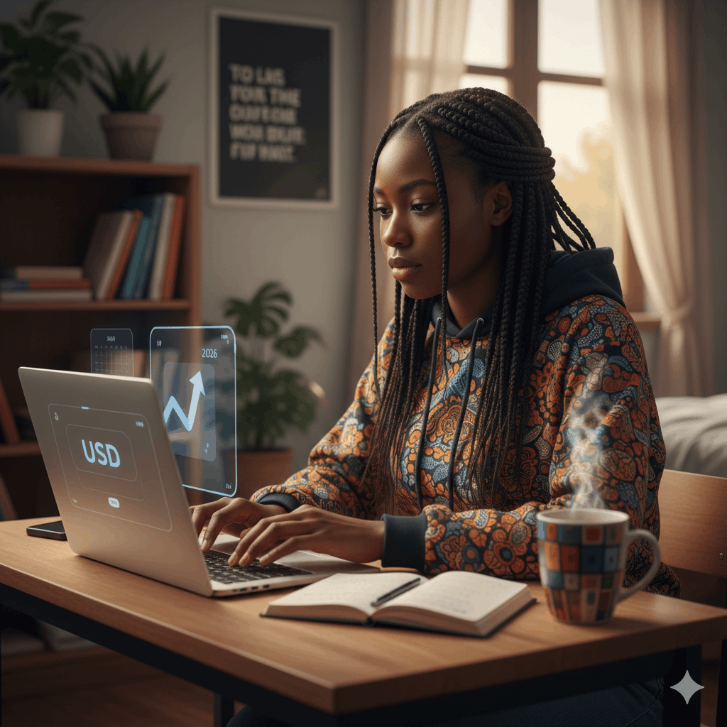 Nigerian student working online to earn dollars