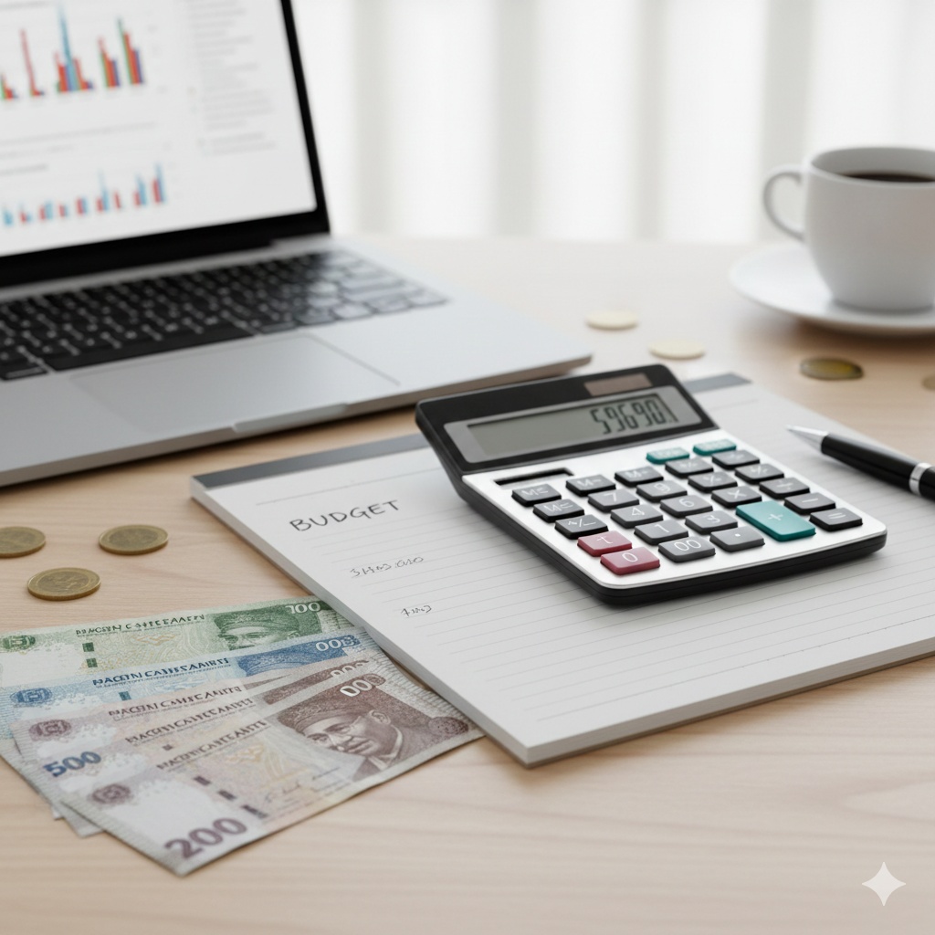 Financial literacy and budgeting concept for Nigerians managing expenses during inflation.