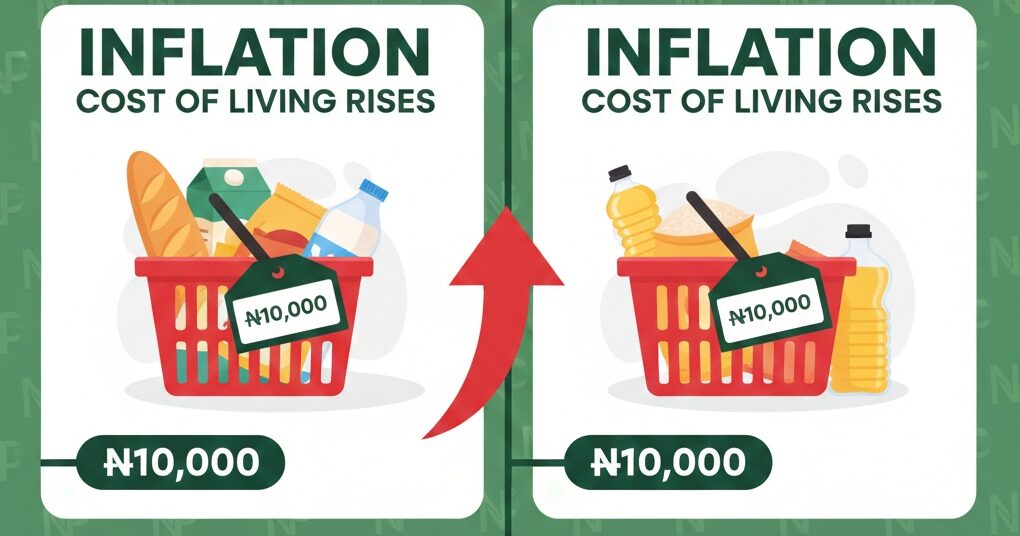 Infographic showing the impact of inflation on the cost of consumer goods in Nigeria.